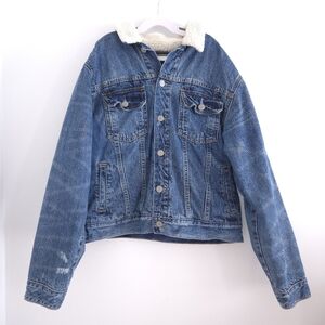 Gap Kids x Pendleton Lined Denim Jacket Sherpa Collar size XXL